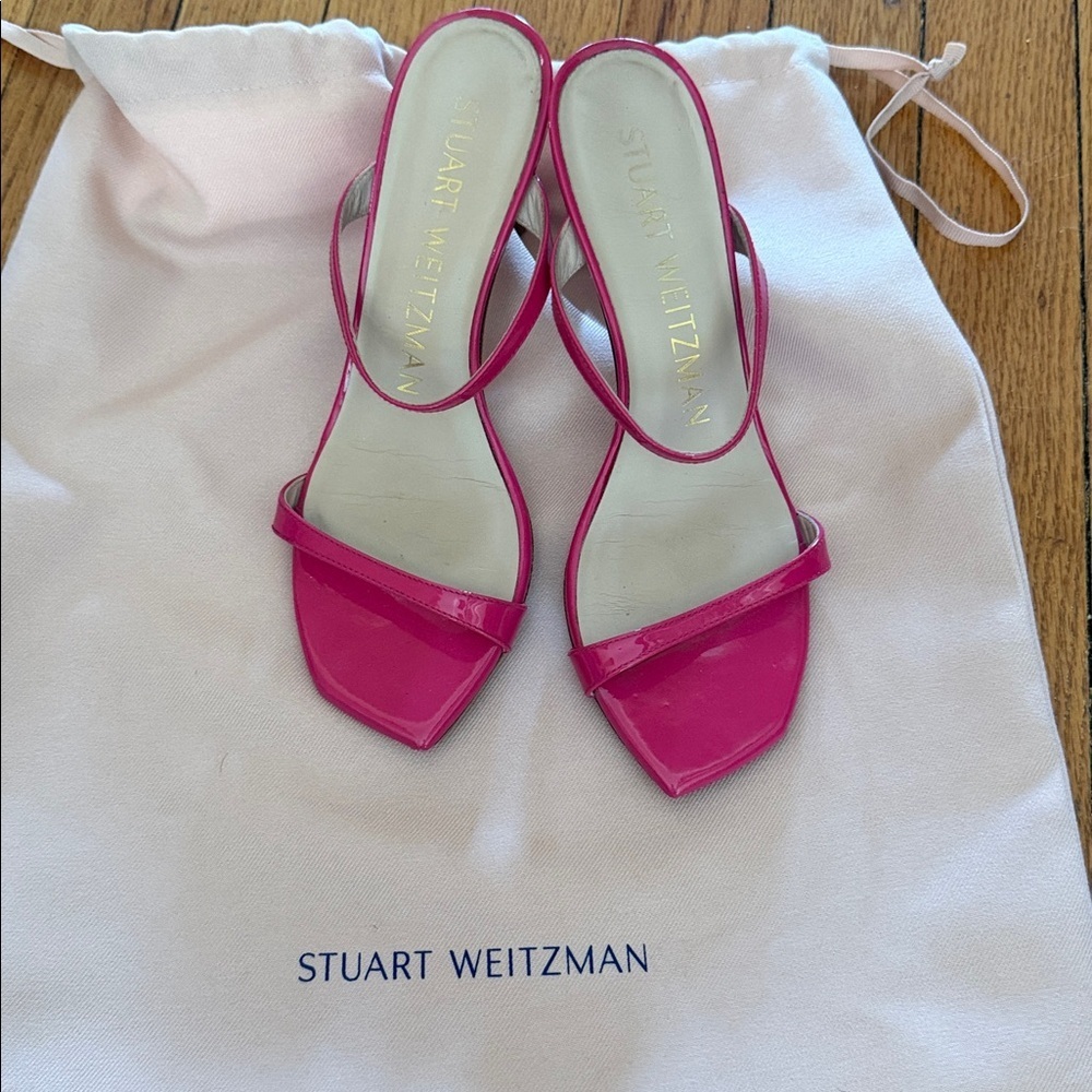 Stuart Weitzman Aleena Fuschia  Strappy Sandals - 6